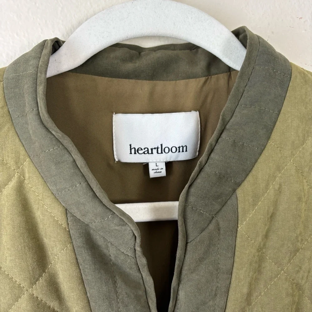 Heartloom Quilted Military Jacket In Green Khaki Women’s Size Large